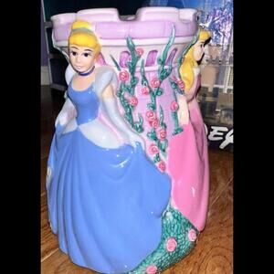 The Disney Store Princess Ceramic Bank Castle Tower Cinderella Aurora Belle XL
